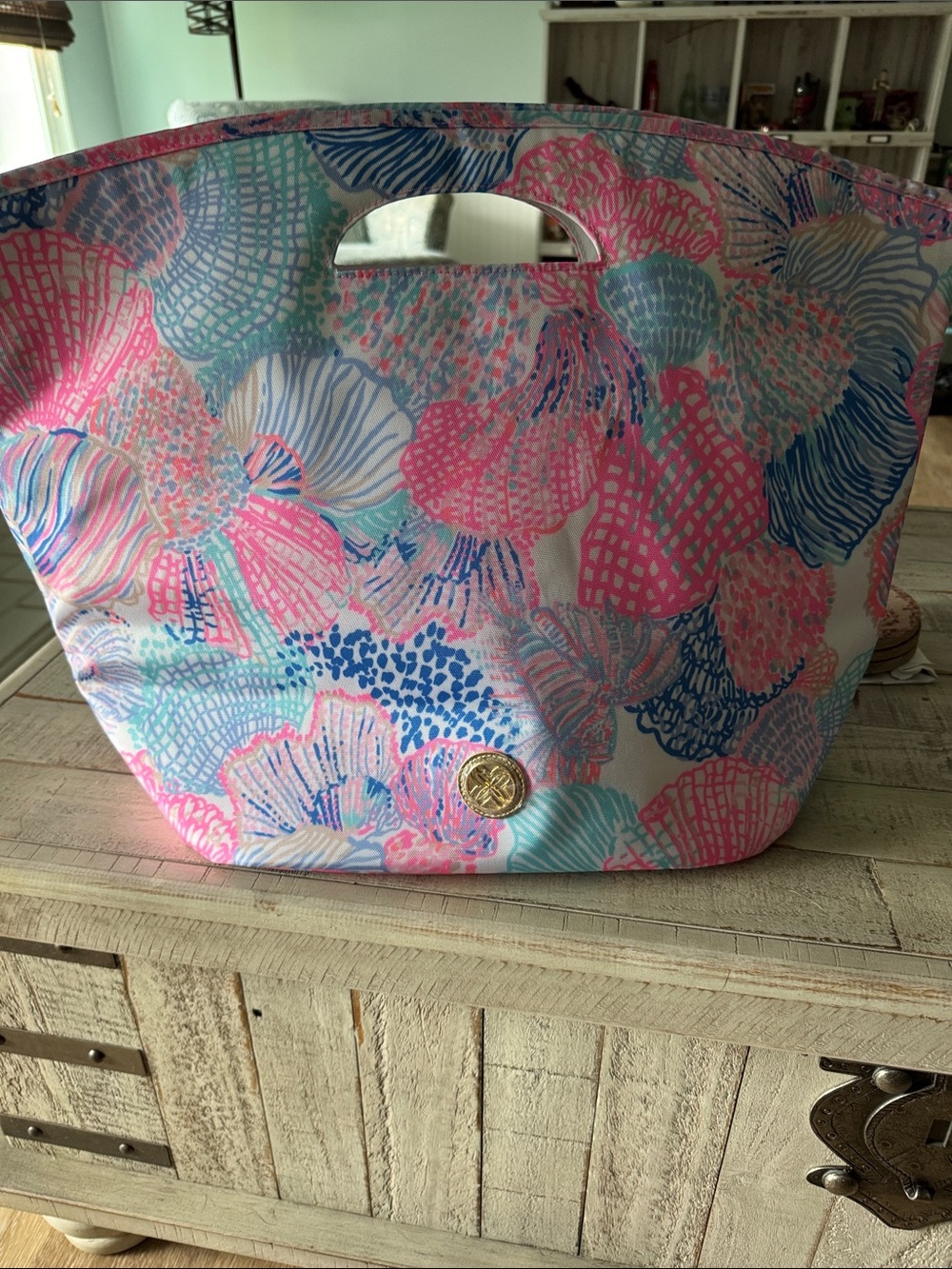 Lilly Pulitzer Pink & Blue Shell-Pattern cooler Tote
